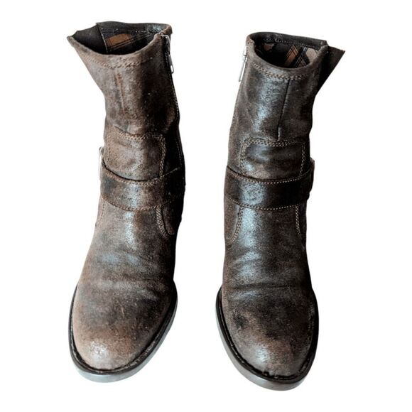 BORN Palmer Brown Oiled Leather Ankle Boot Size 8.5M - Picture 4 of 9